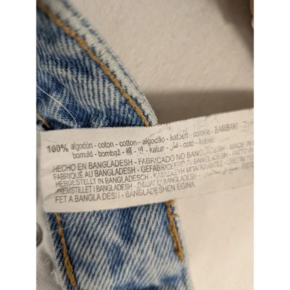 ZARA Wide Leg Jeans Womens 6 100% Cotton Distressed Denim 90's Grunge y2k Preppy - Picture 8 of 12